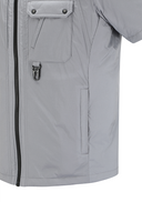Men's Padded Short Sleeve Shirt Jacket - Light Grey