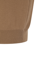 Men's Textured Windproof Half Zip Sweater - Camel