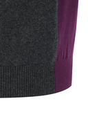Men's Mock Neck Windproof Two Tone Sweater - Melange Grey