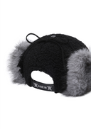 Women's Boucle Leather Cap - Black