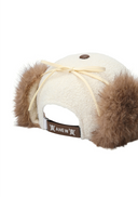 Women's Boucle Leather Cap - Ivory