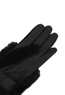 Women's Cold Proof Fur Glove - Black