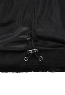 Women's Short Sleeve Fur Jacket - Black