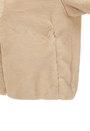 Women's Short Sleeve Fur Jacket - Light Beige