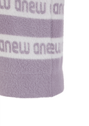 Women's Striped Logo Mock Neck Sweater - Lavender