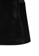 Women's Corduroy Middle Length T-Shirt - Black