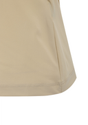 Women's Solid Short Sleeve Collar T-Shirt - Beige