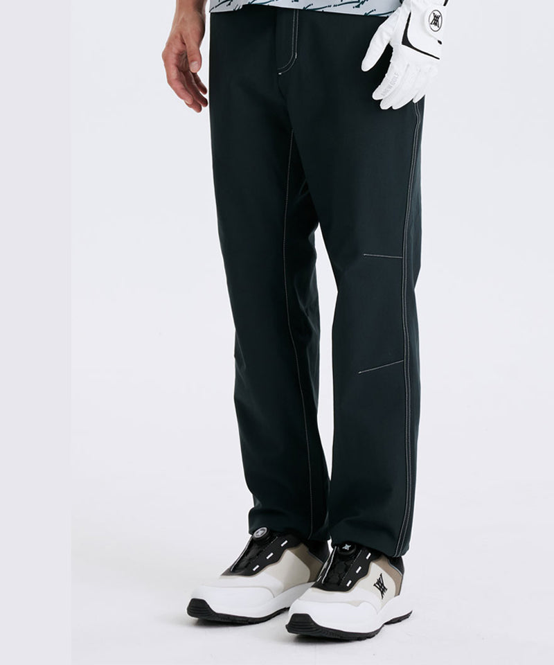 Men's Stitch Point Sraight Long Pants - Black