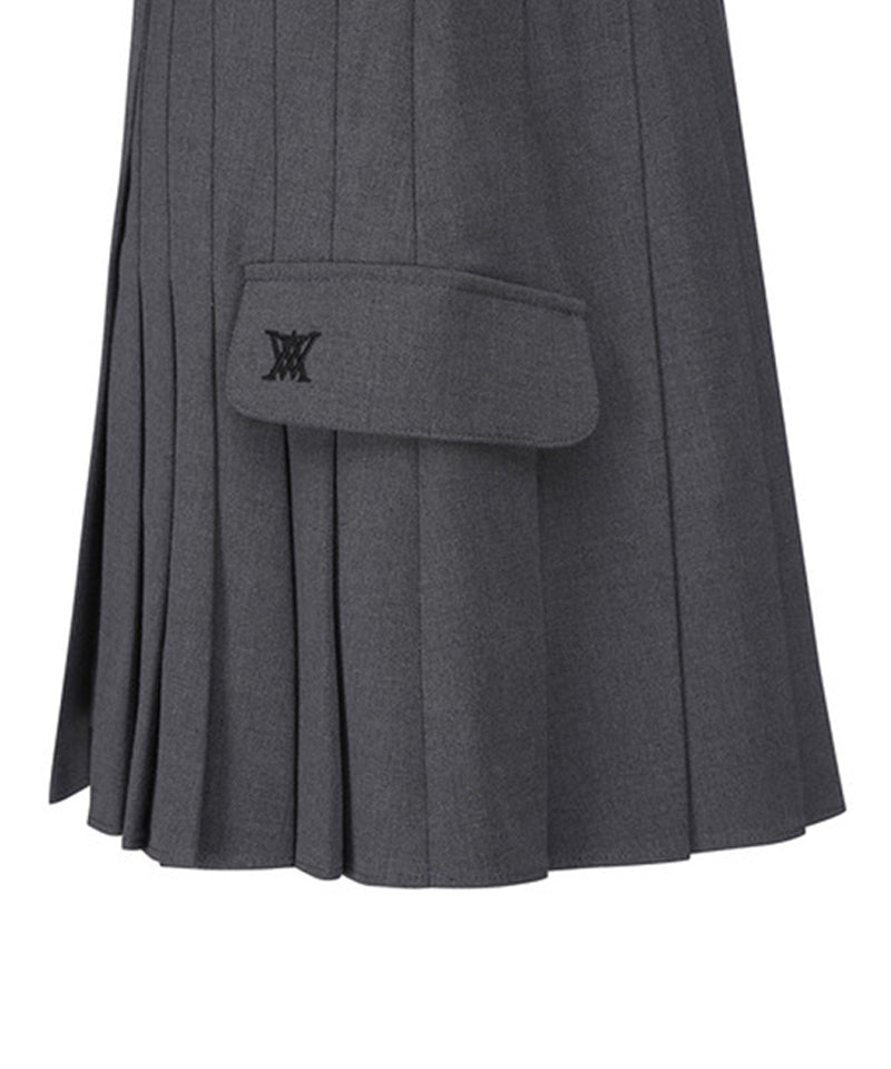 Women's Pleats Half Pants - Melange Gray