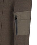 Men's Two Tone Half Zip-Up Pullover - Khaki