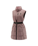 Women's Long Down Vest - Dark Pink
