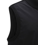 Men's Wooven Mixed Knit Vest - Black