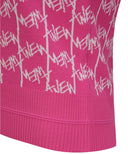 ANEW Golf Women's SM Logo Pattern Short Sleeve Sweater - Hot Pink
