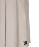 Women's Buckle Point Pleats Skirt - Light Beige