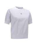 [Signature] Women's Mesh Block Short T-Shirt - White