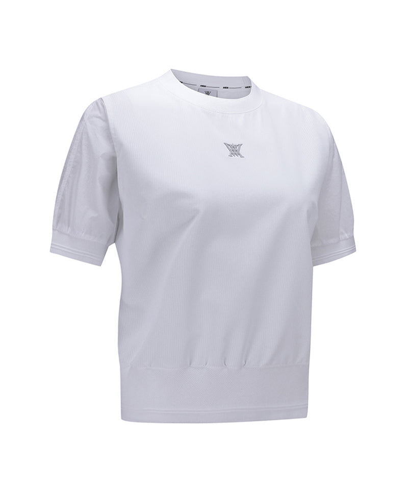 Women's Mesh Block Short T-Shirt - White