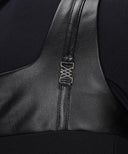 Women's  Leather Mixed One-Piece - Black