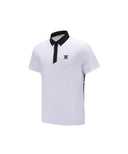 Men Back Fabric Block Short T-Shirt - White