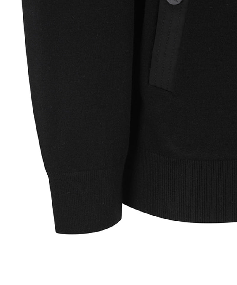 Men's Black Check Board Cardigan - Black