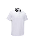 Men's Mesh Block Knit Collar Shot T-Shirt - White