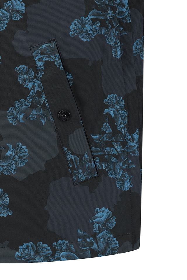 Men's FA Flower Pattern Anorak Jacket - Black