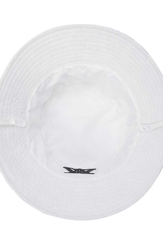 Unisex Flower Pattern Reversible Bucket Hat - White