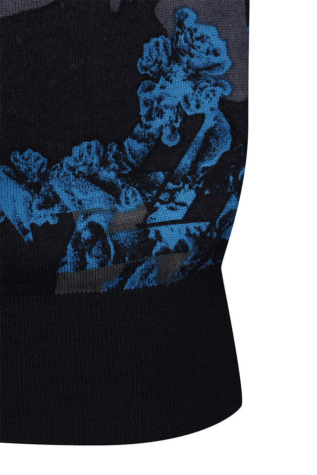 Women's FA Flower Pattern Knit Cardign - Black
