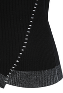 [Signature] Women's Stripe Textured Pullover - Black