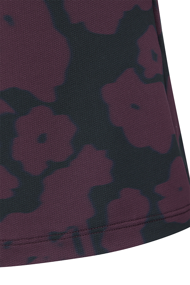 ANEW Golf Women's FA Flower Pattern Short T-Shirt - Burgundy