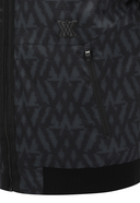 Men's WI Logo Pattern Reversible Down Jacket - Black