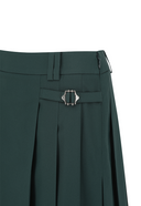Women's Seasonal Pleats Half Pants - Dark Green