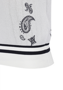 Women's Paisley Hooded Short Sleeve Sweater - White