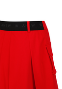 Women's Layered Pleats Skirt - Red