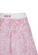 Women's Paisley Flare Skirt - Hot Pink