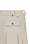 Women's Pleated Skirt - Beige