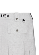 Women's Pleated Skirt - Light Grey