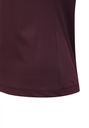 Women's Back Zip Mock Neck T-Shirt - Wine