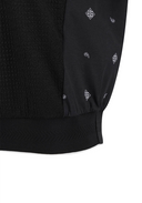 Women's Seasonal Pattern Half Zip T-Shirt - Black
