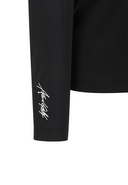 [Signature] Women's Mesh Hybrid Long T-Shirt - Black