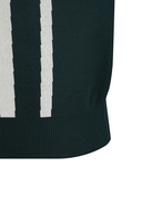 Men's Line Blocked Round Sweater - Dark Green