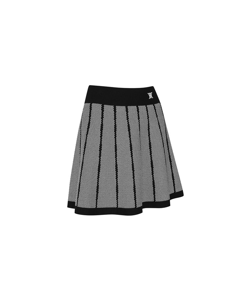 Women's Pattern Knit Skirt - Black