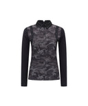 Women Cooling Fabric Sleeve Long T-Shirt - D/Brown