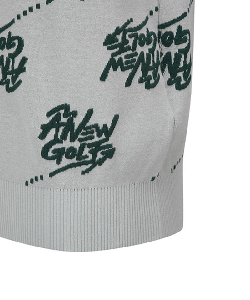 【ANEW GOLF】\tM LOGO PATTERN JACQUARD PULLOVER /追跡付 Men's Logo Pattern Jacquard Pullover - Black – Anew Golf USA
