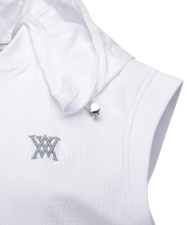 Women's Hoodie Vset Zip-Up Vest - White