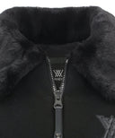 ANEW Golf Women's Fake Fur Collar Hybrid Down Vest - Black