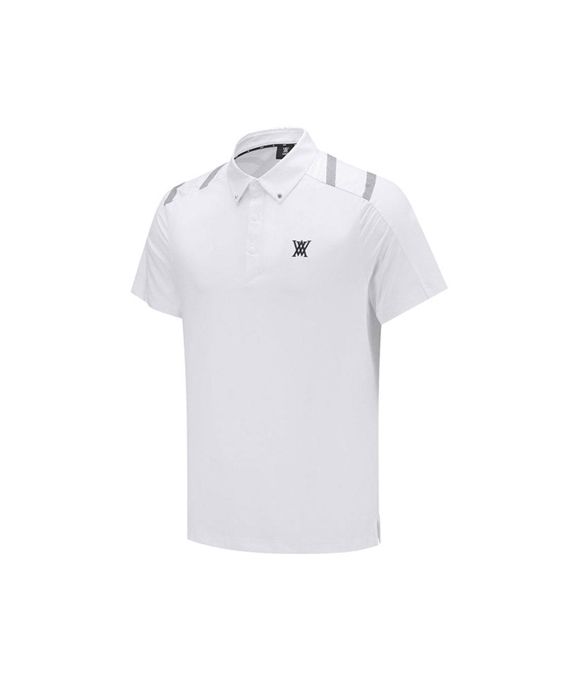 Men Ice Dots Logo Pattern Short T-Shirt - White