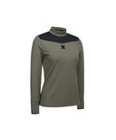 Women's Shoulder Block Long T-Shirt - Khaki
