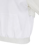Women's Wooven Blocked Longsleeve Hoodie - White