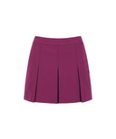 Women's Sweat Band Classic Pleats Skirt - Wine