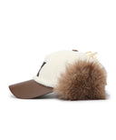 Women's Boucle Leather Cap - Ivory